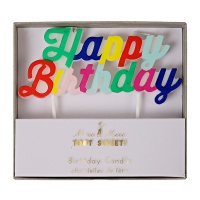 Colourful Happy Birthday Candle By Meri Meri